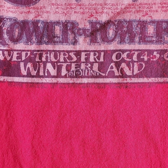 Vintage Carlos Santana Tower of Power Winterland Red T-Shirt Size Large - Picture 3 of 4
